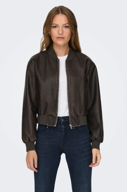 Jane Chocolate Brown Bomber Jacket