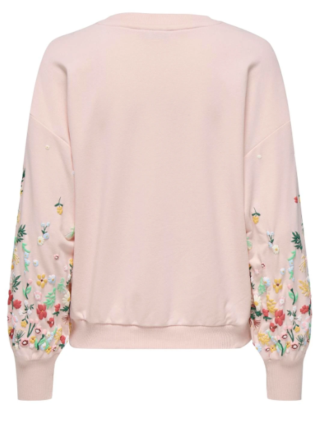 Brooke Pink Potpourri Flower Sleeve Sweatshirt