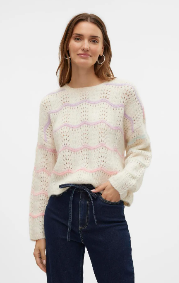 Hatty Birch Wave Stripe Pullover