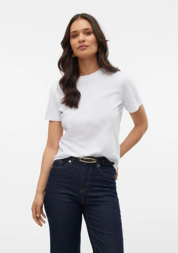 Paulina Bright White Basic T-Shirt