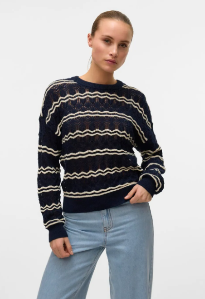 Bella Navy Striped Pullover