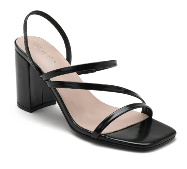 Suri Black Strappy Heeled Sandals