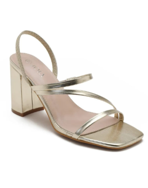 Suri Gold Strappy Heeled Sandals