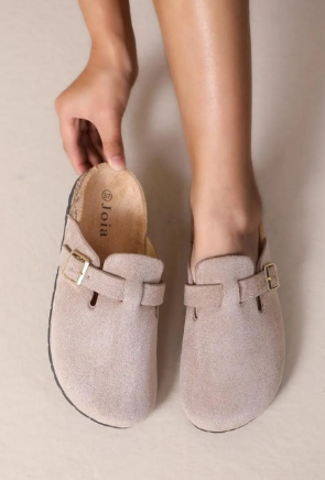 Nicole Beige Closed Toe Clogs