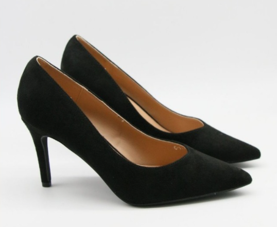 Saoirse Black Suede Court Shoes