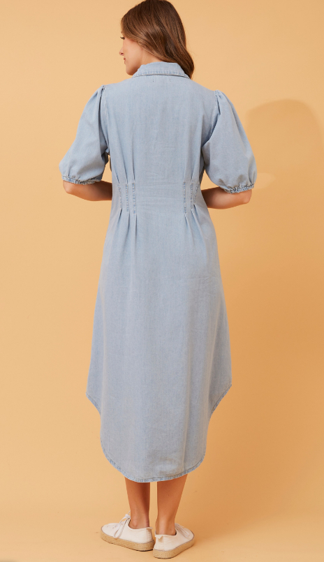 Peggy Blue Denim Shirt Maxi Dress