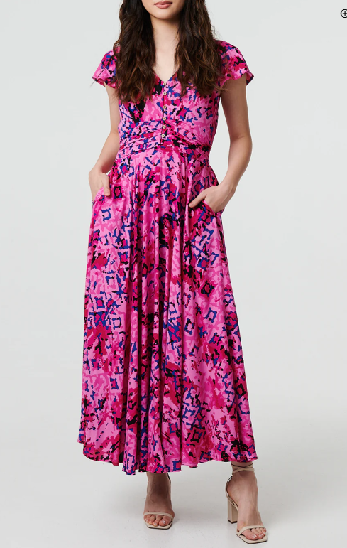 Valentine Pink Printed Maxi Dress