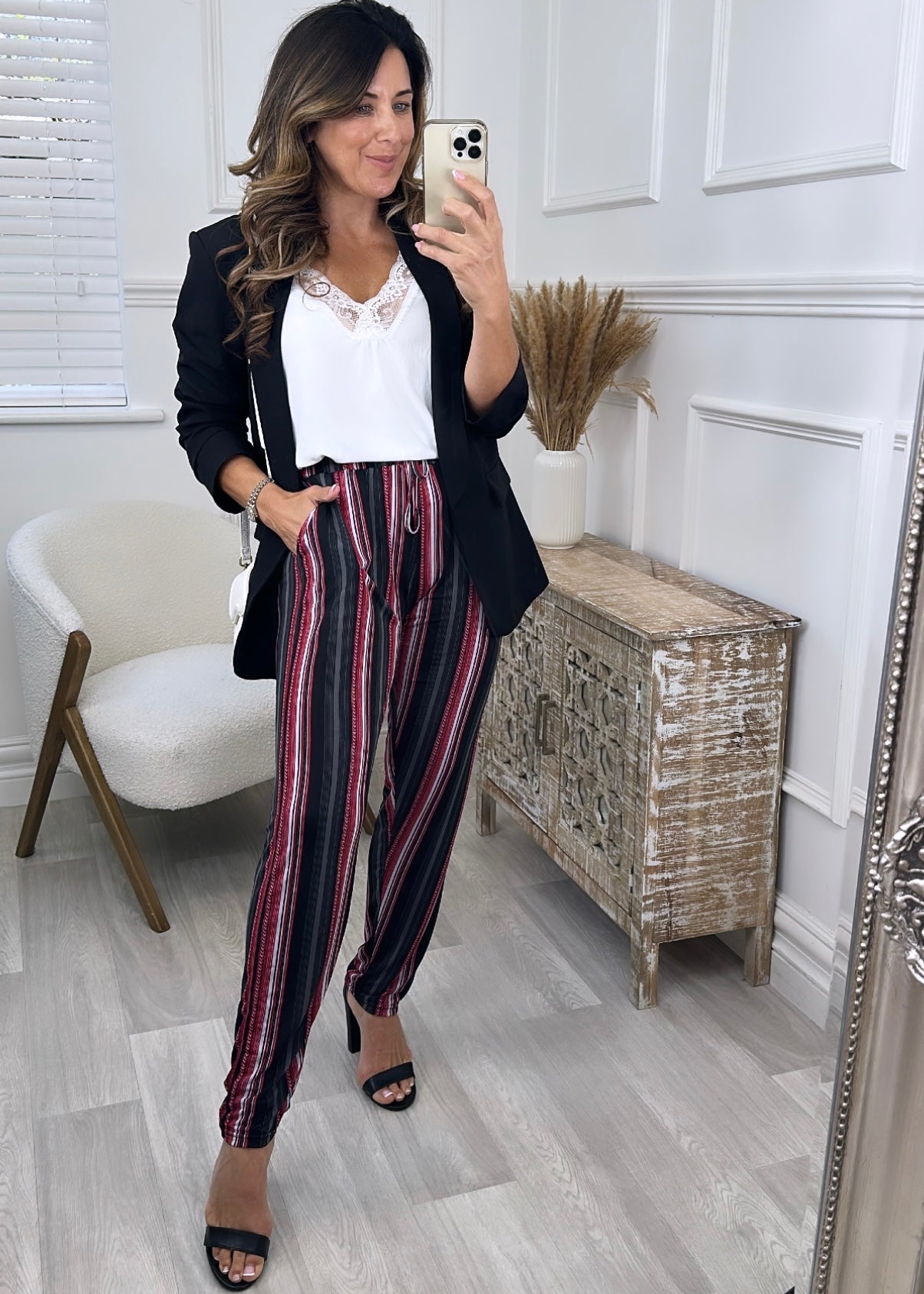 Camilla Red Striped Trousers