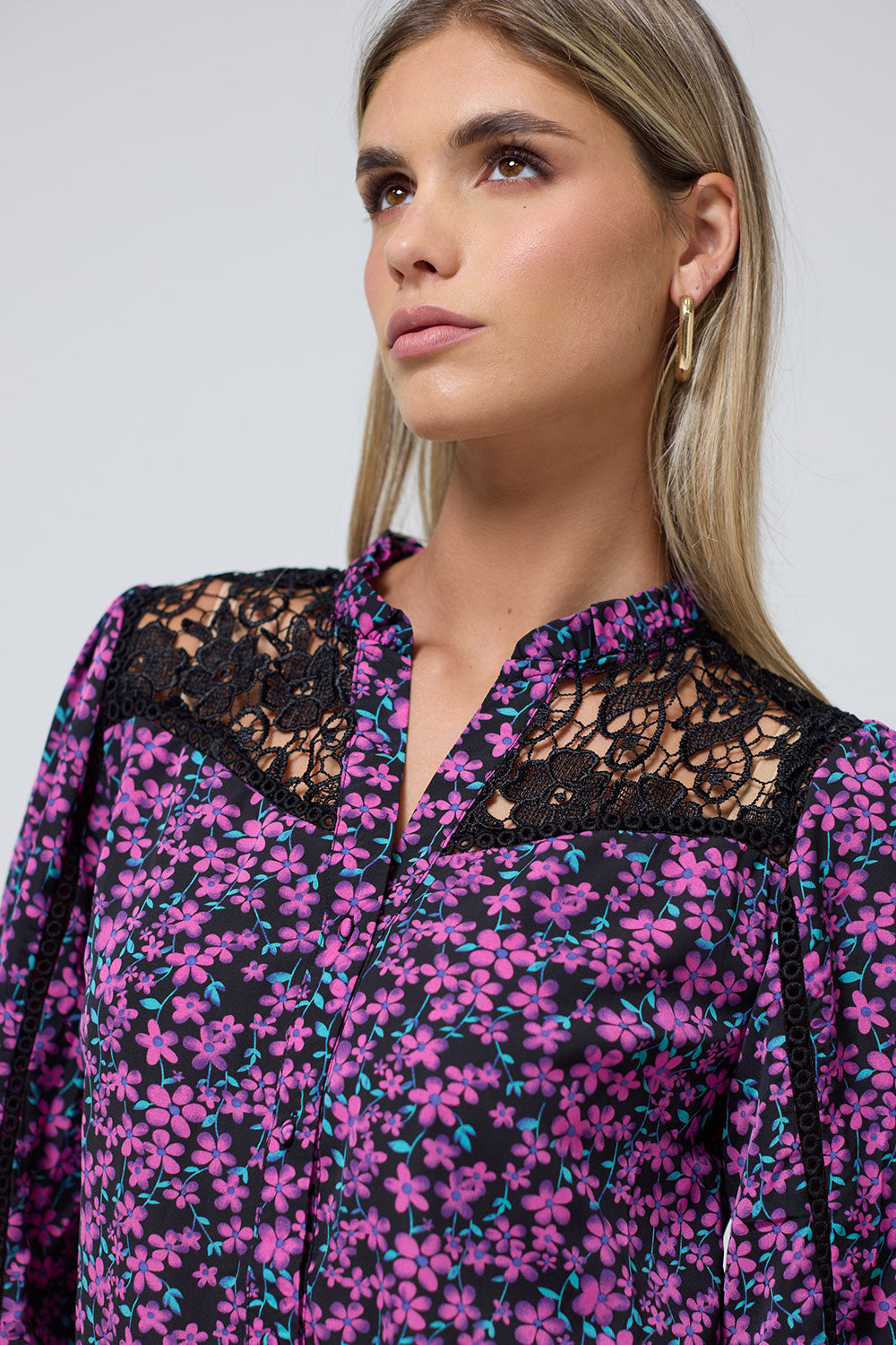 Orla Purple Lace Detail Blouse