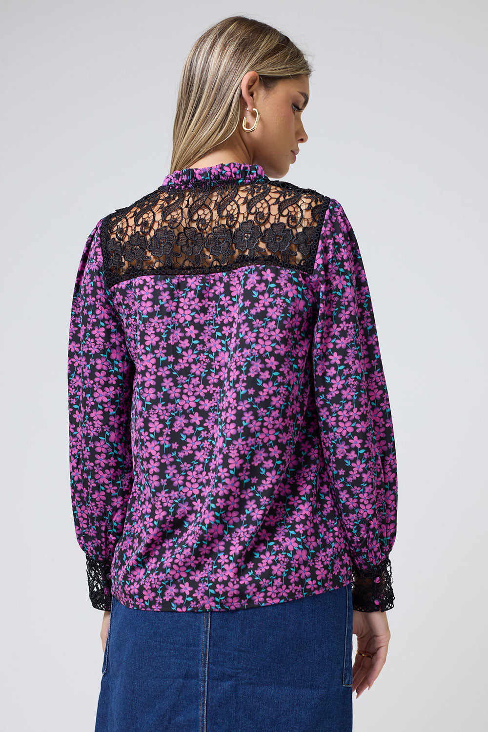 Orla Purple Lace Detail Blouse