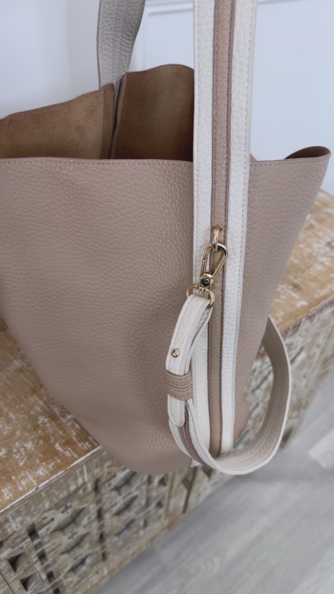 Lindsay Apricot Grained Tote Bag