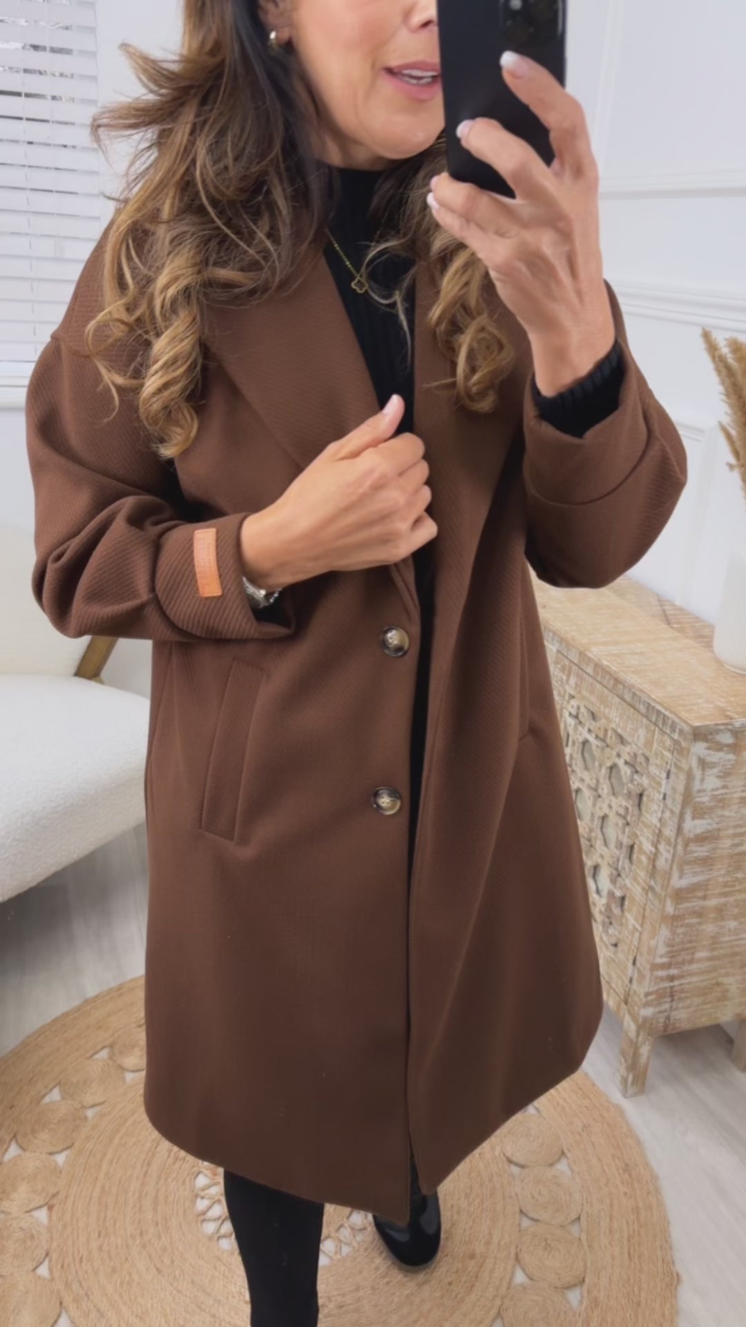 Penelope Brown Dropped Shoulder Coat