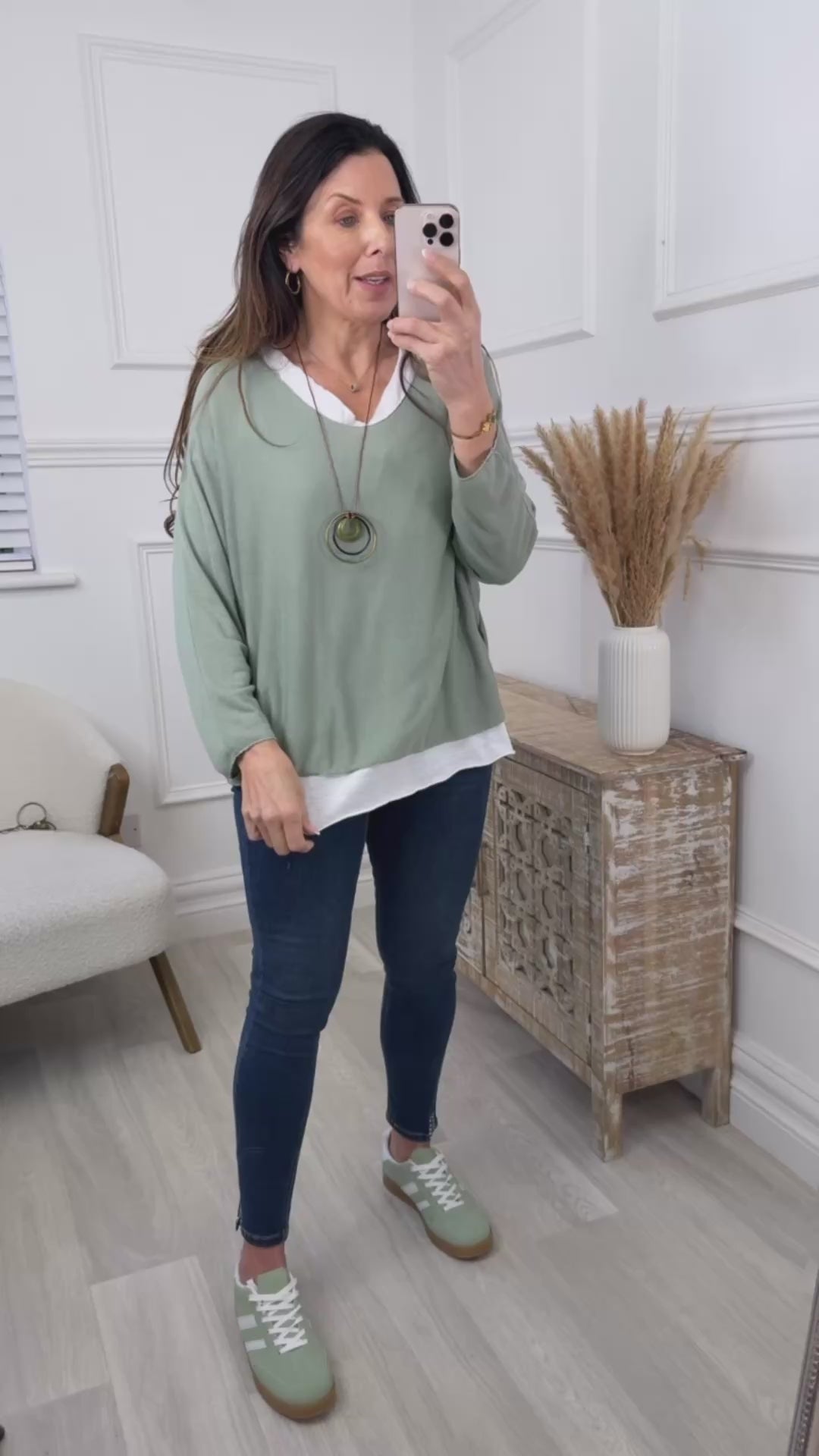 Emerson Khaki Layered Top