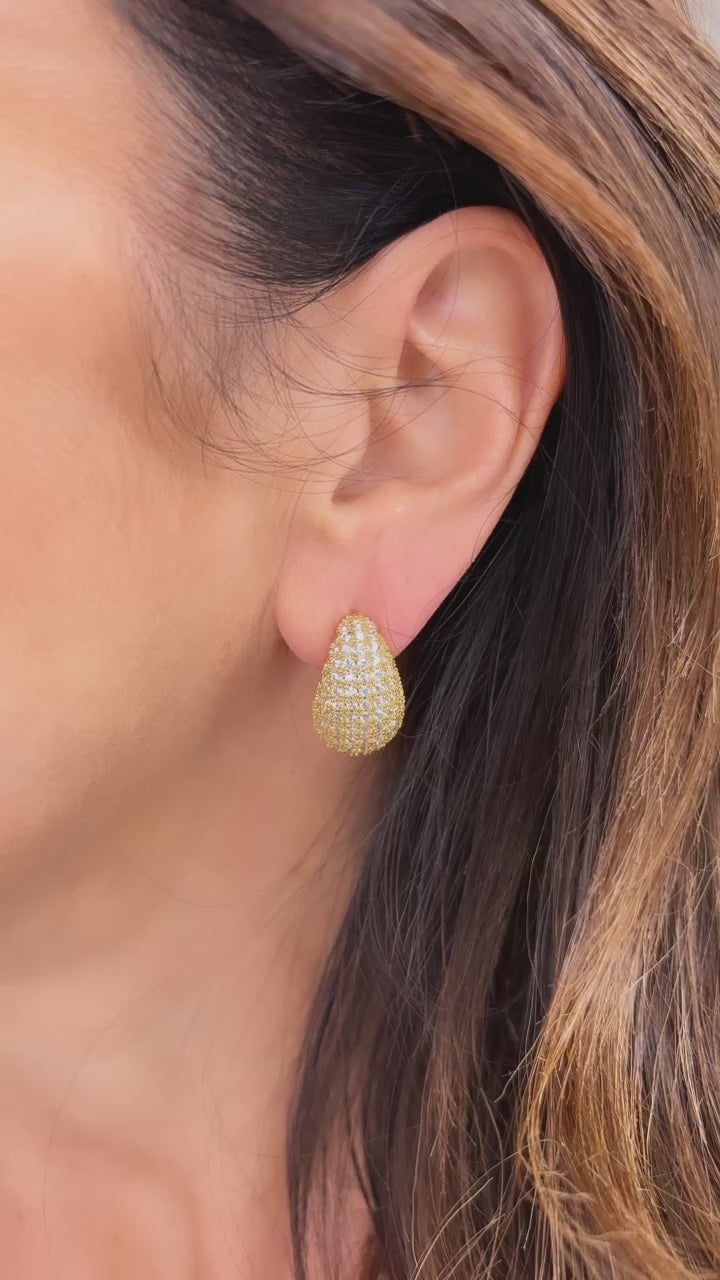 Destiny Gold Crystal Teardrop Earrings