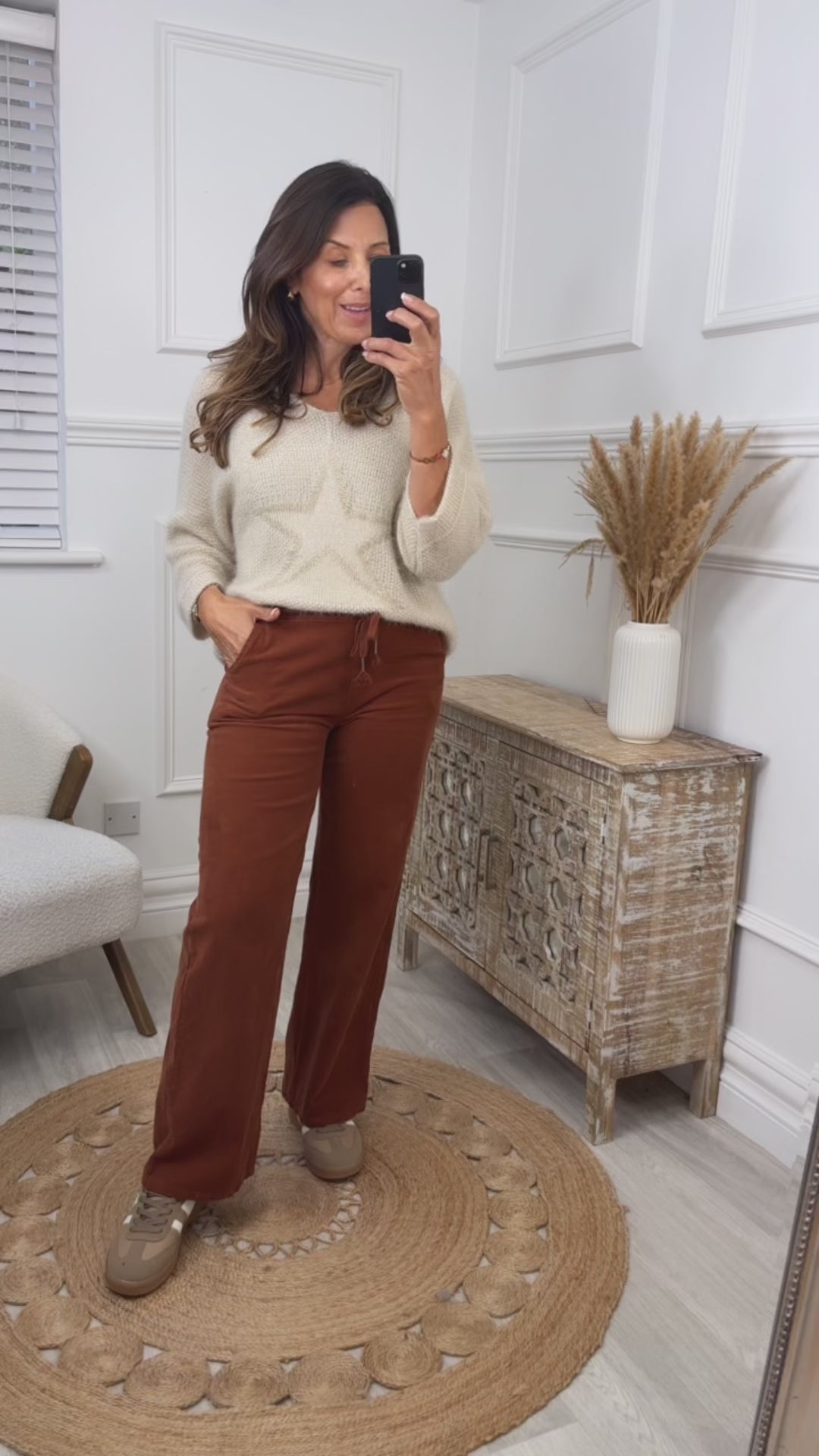 Latoya Rust Corduroy Wide Leg Trousers