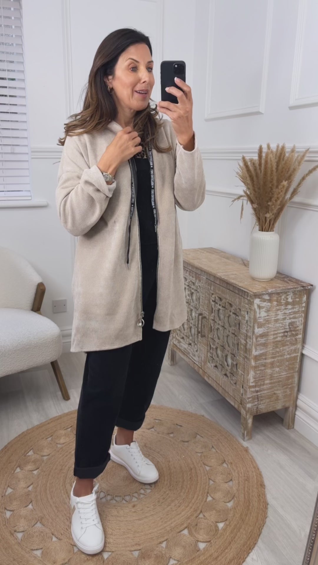 Cailin Beige Hooded Cardigan