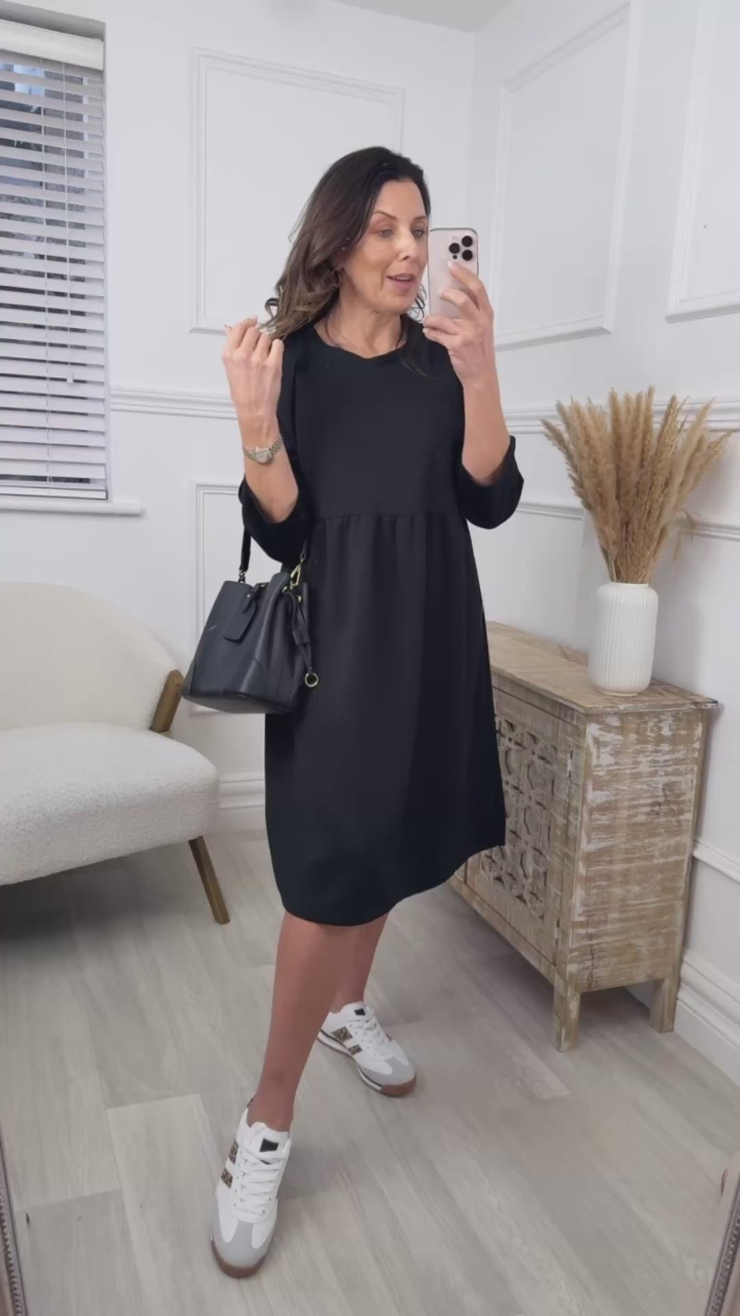 Ailbhe Black Smock Sweatshirt Dress