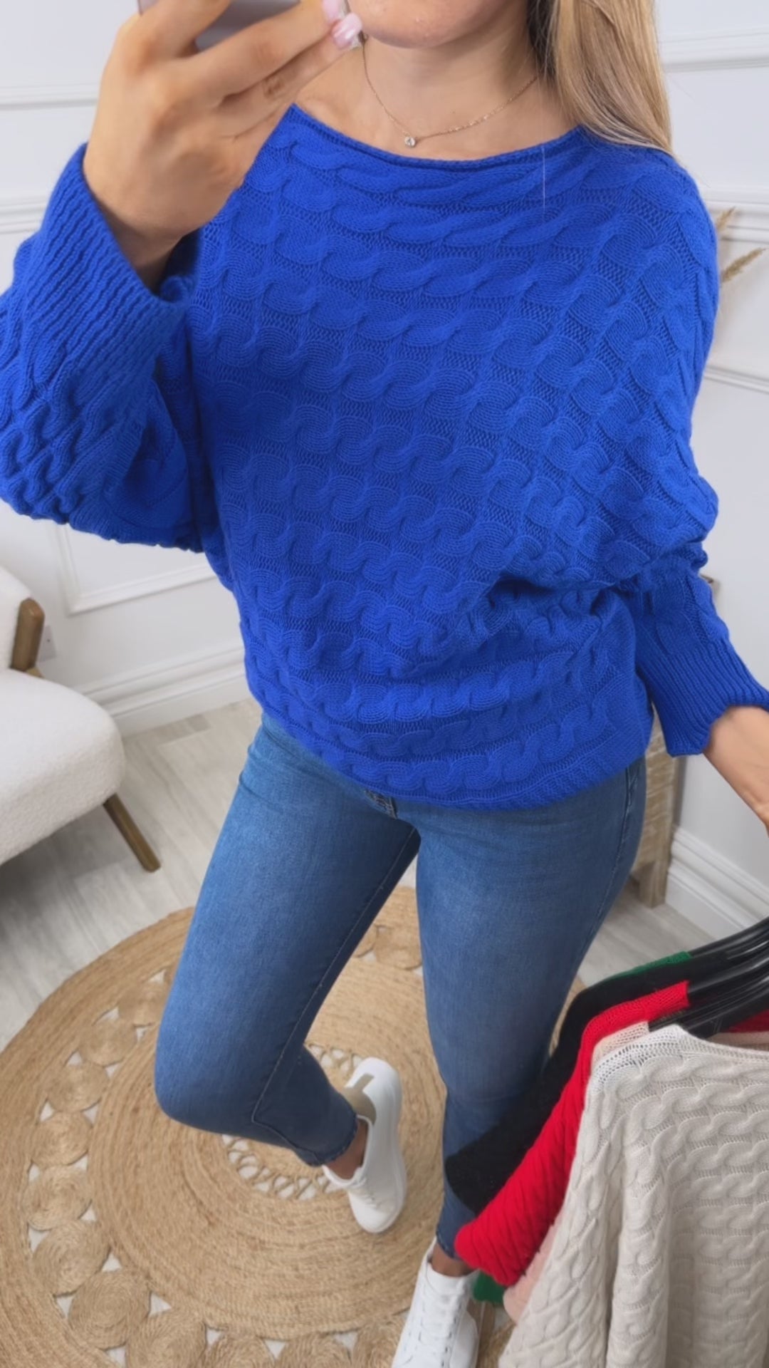 Marissa Royal Blue Cable Knit Jumper