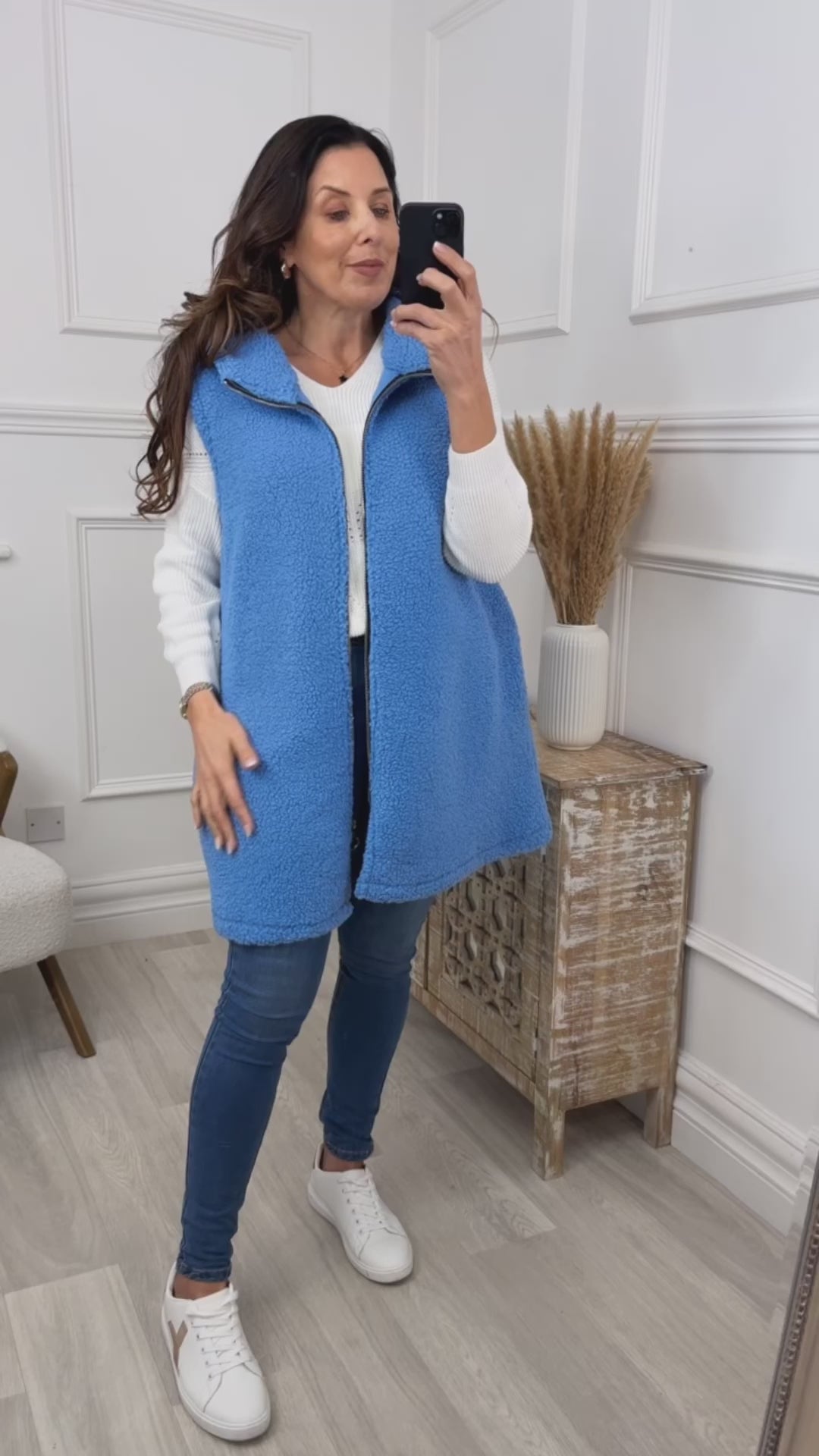 Ailish Blue Teddy Fleece Gilet