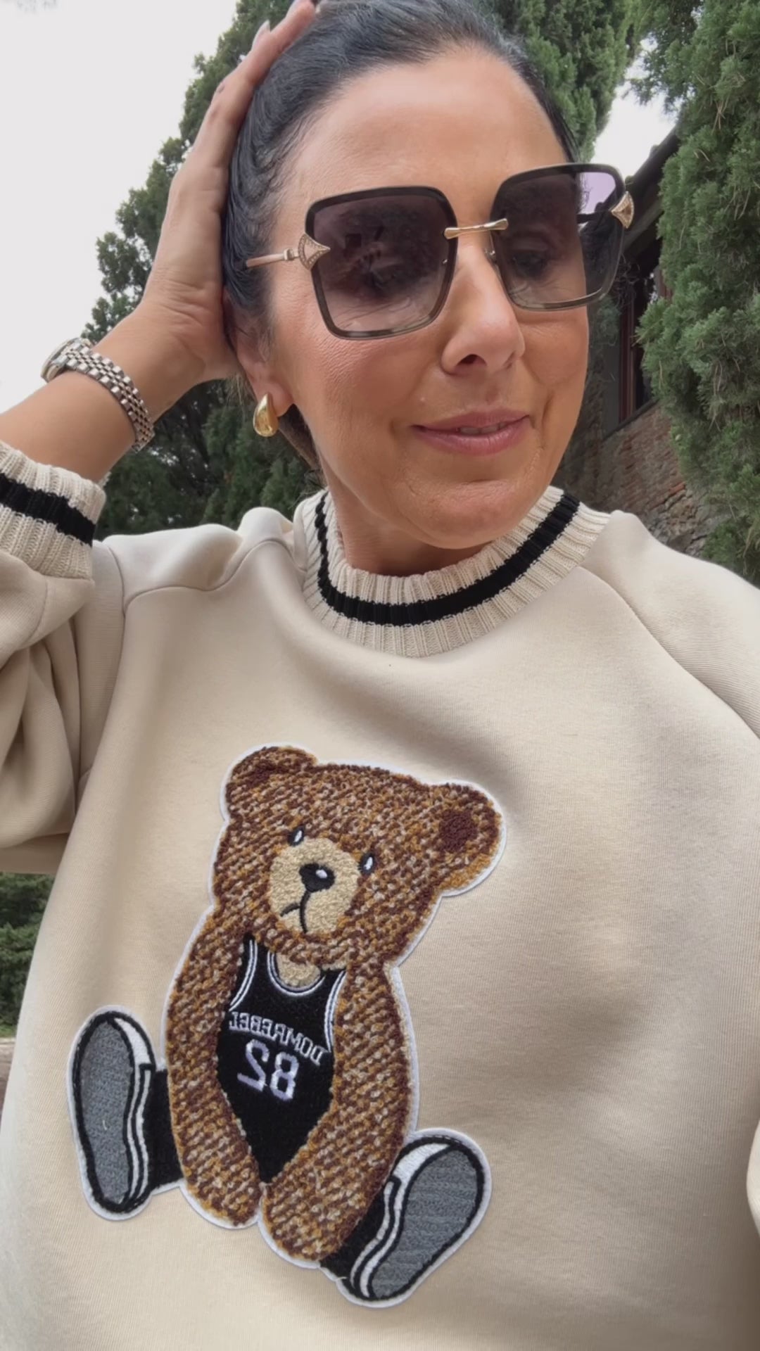 Croia Beige Teddy Bear Sweatshirt