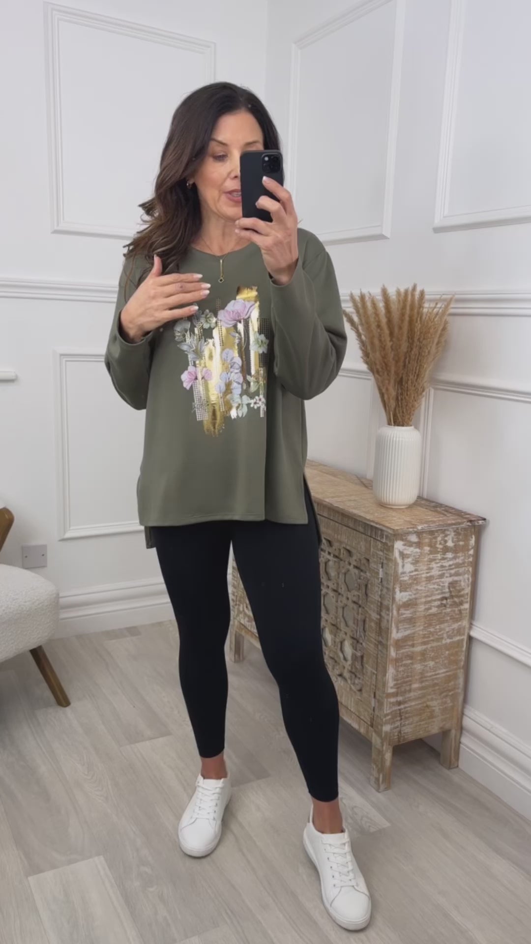 Shauna Khaki Floral Top