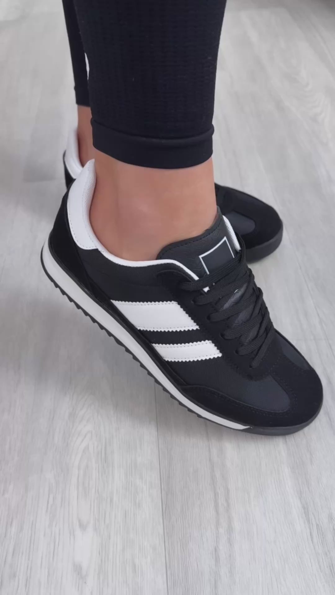 Britney Black Side Stripe Trainers