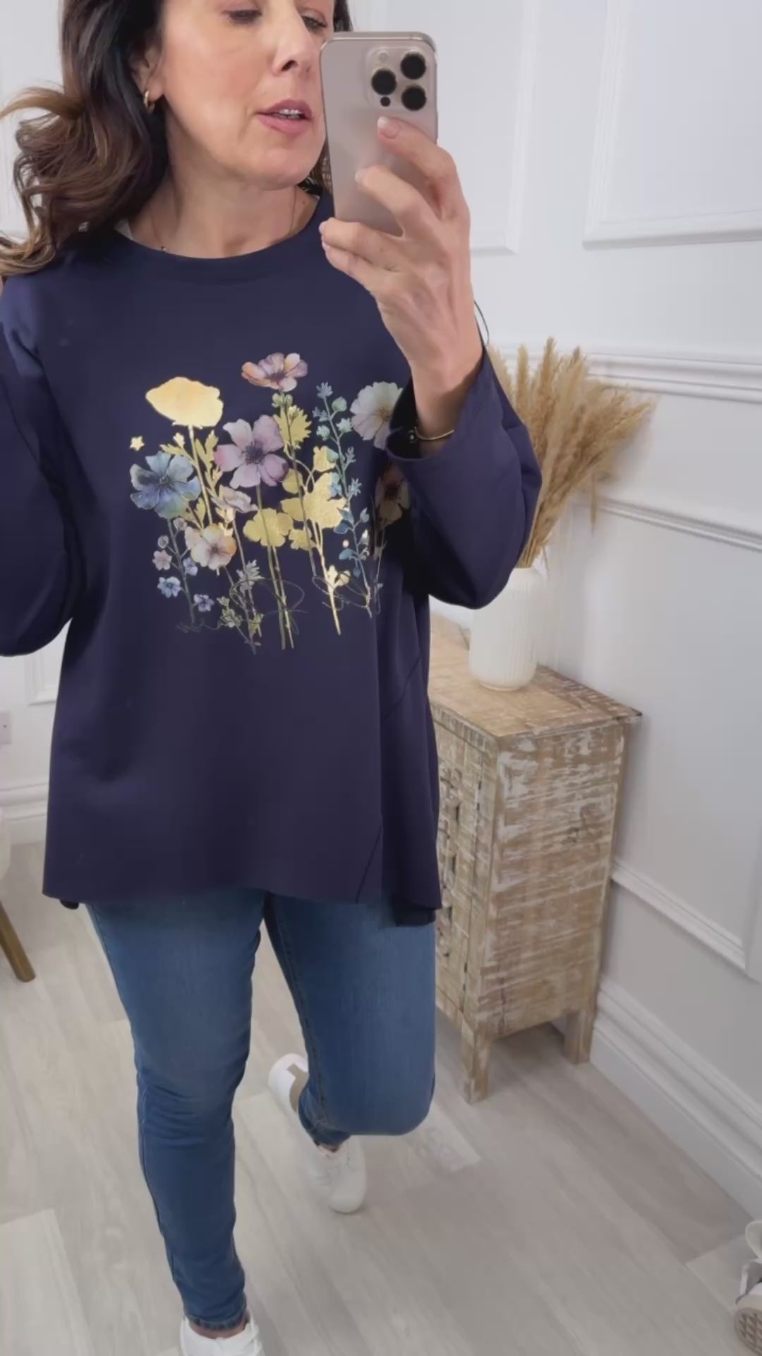 Lynda Navy Floral Top