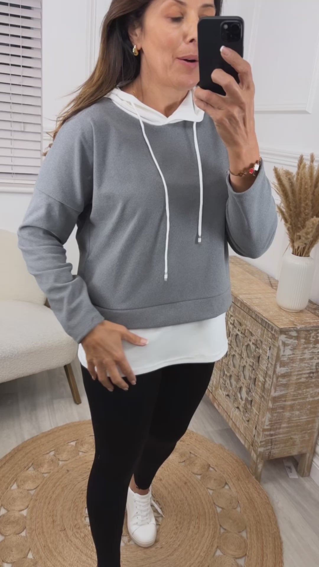 Marian Grey Layered Hoodie