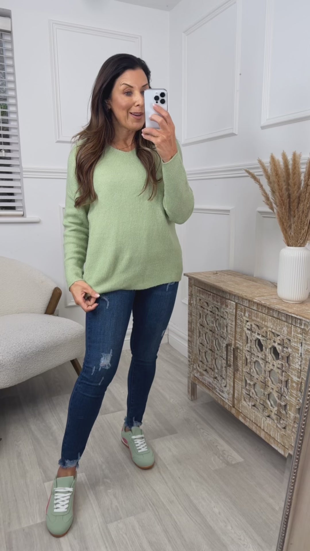 Malia Kiwi Melange Knit Pullover