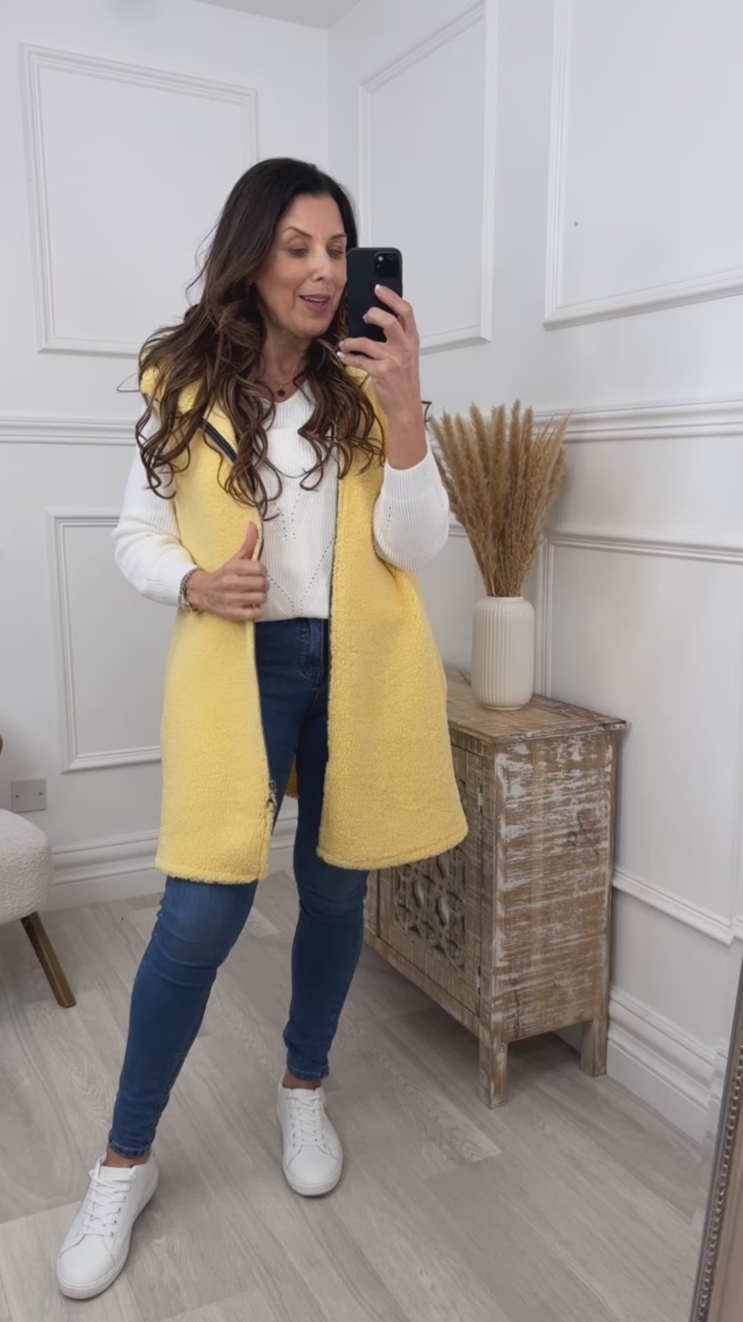 Ailish Yellow Teddy Fleece Gilet