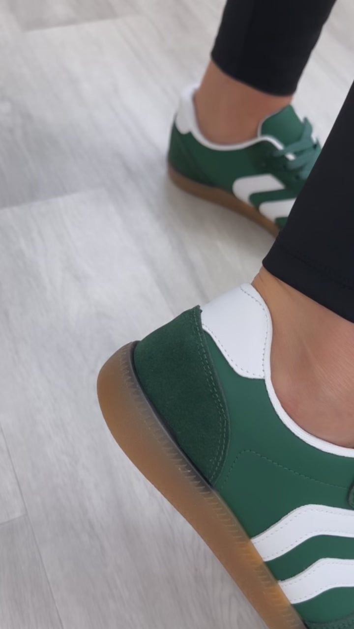 Twiggy Green Lace Up Sneakers