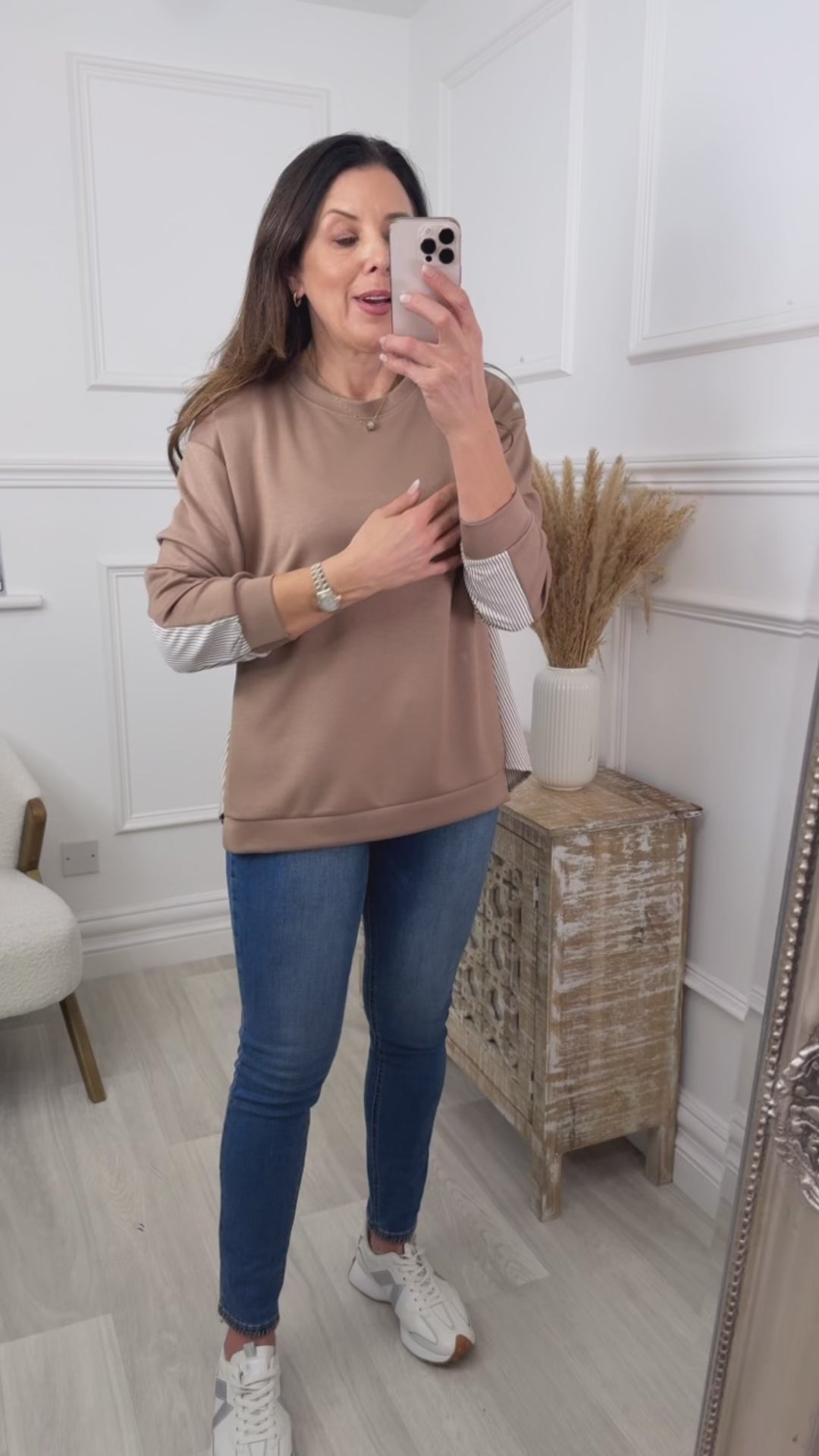 Bridget Taupe Dual Style Sweatshirt