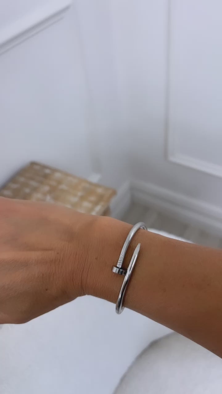 Gretta Silver Nail Shape Bracelet
