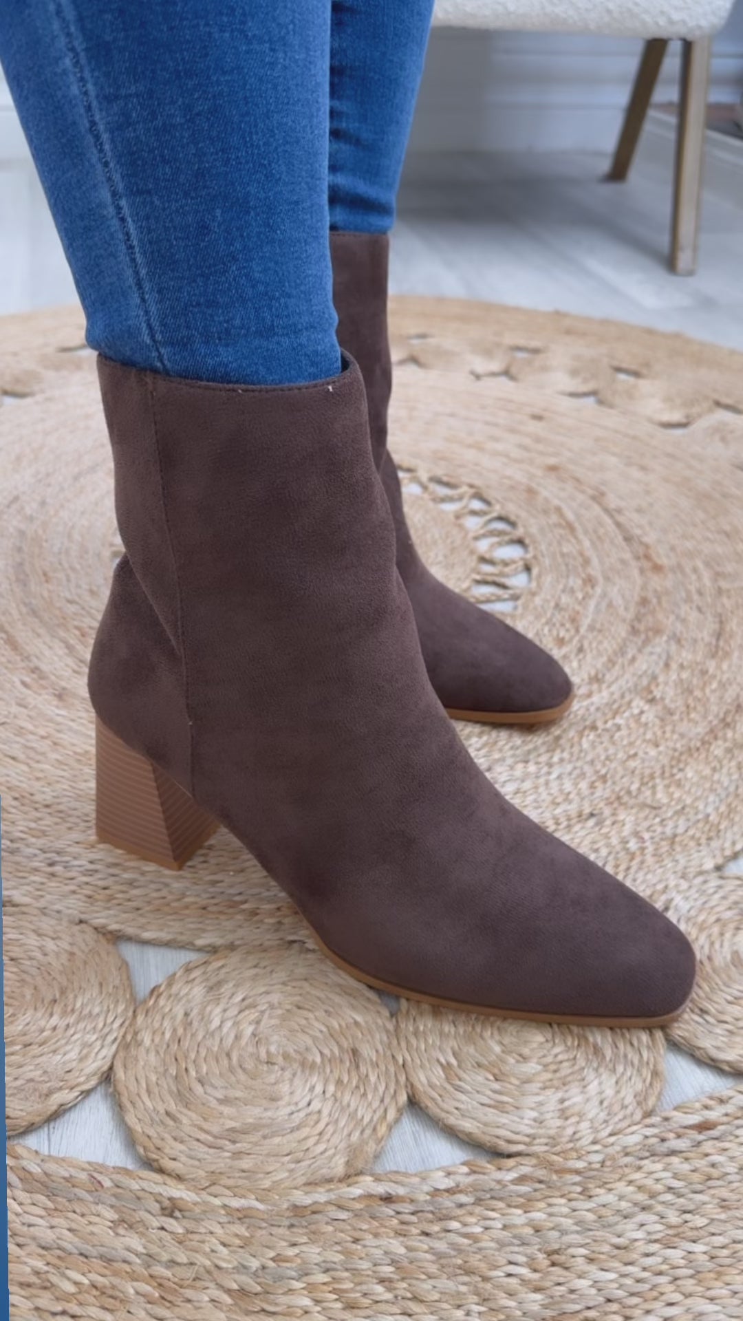 Norah Brown Suede Ankle Boots