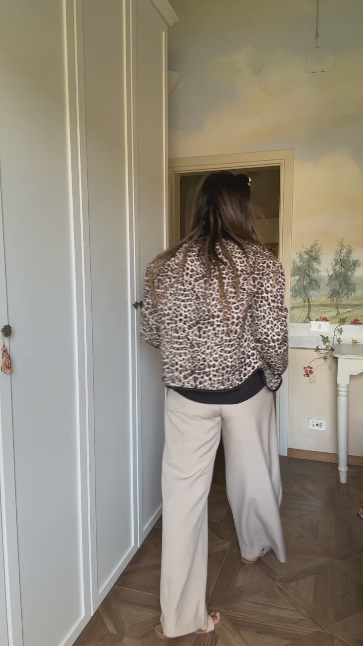 Cassie Leopard Print Quilted Jacket