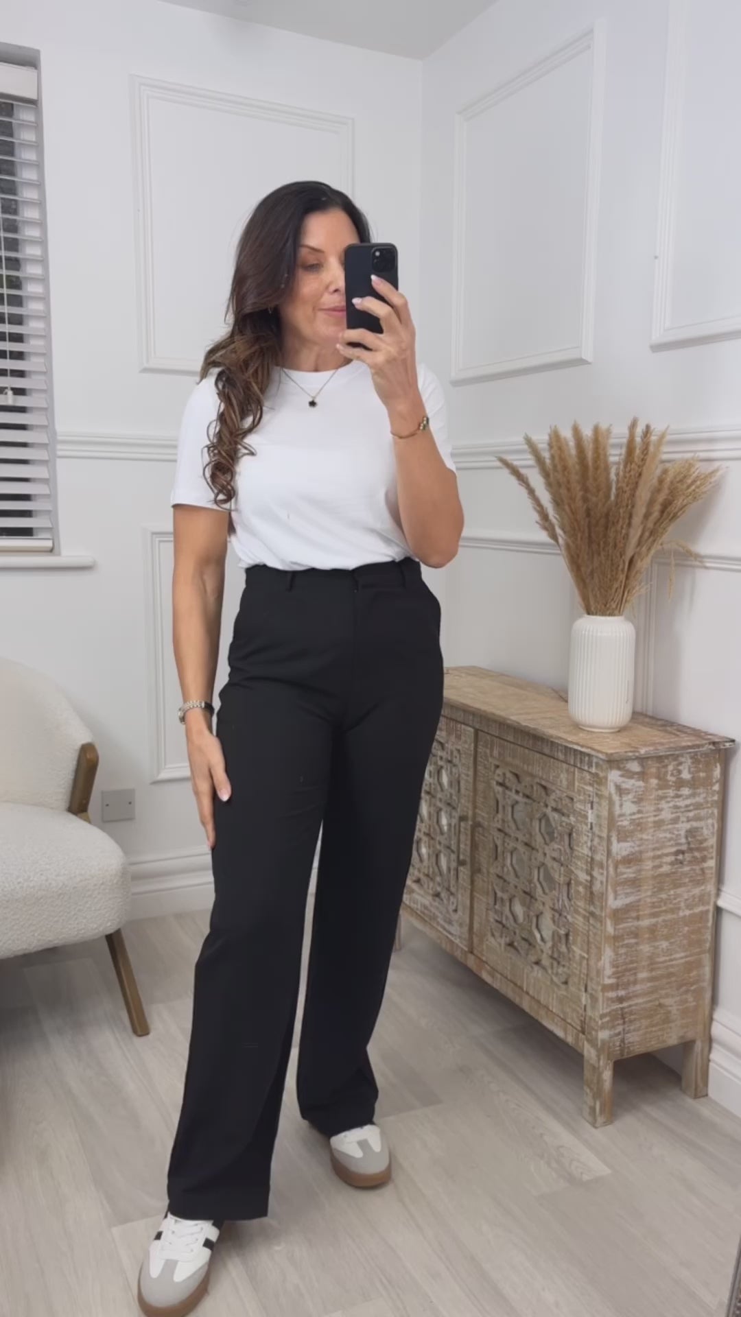 Natalia Black Wide Leg Trousers