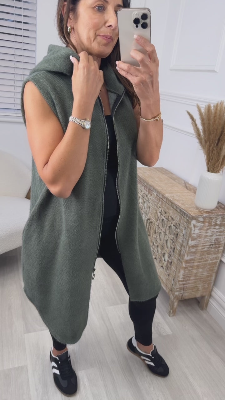 Maria Khaki Duster Gilet