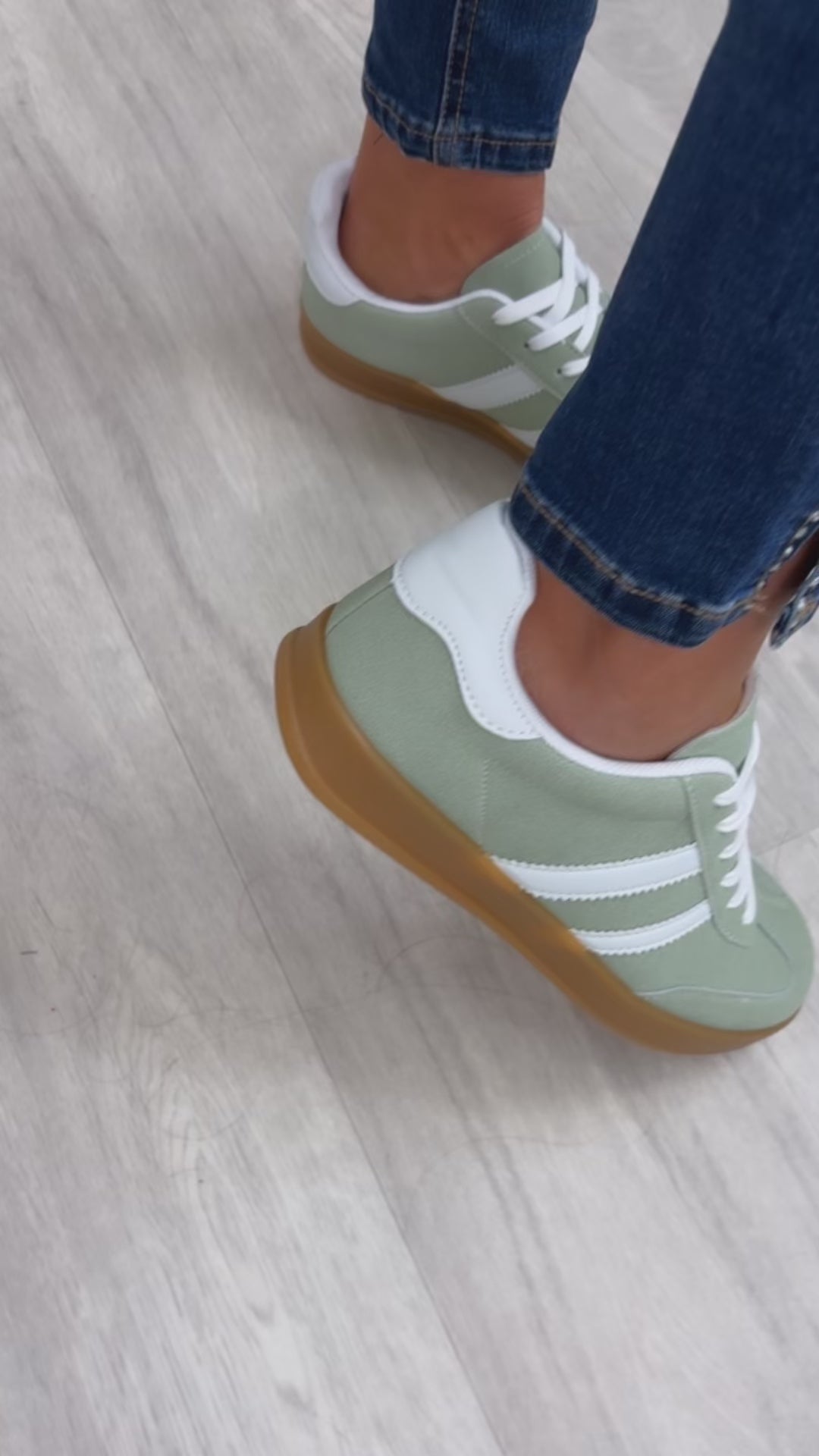 Paloma Green Side Stripe Sneakers