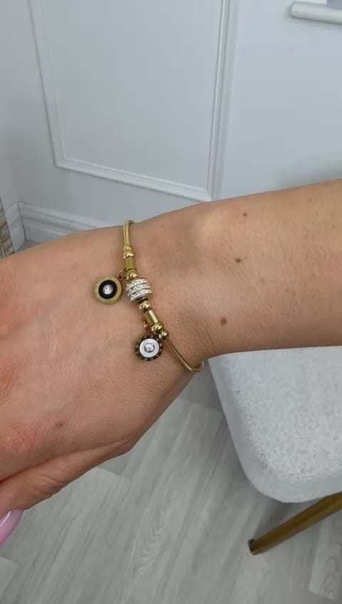 Mags Gold Circle Charm Bracelet