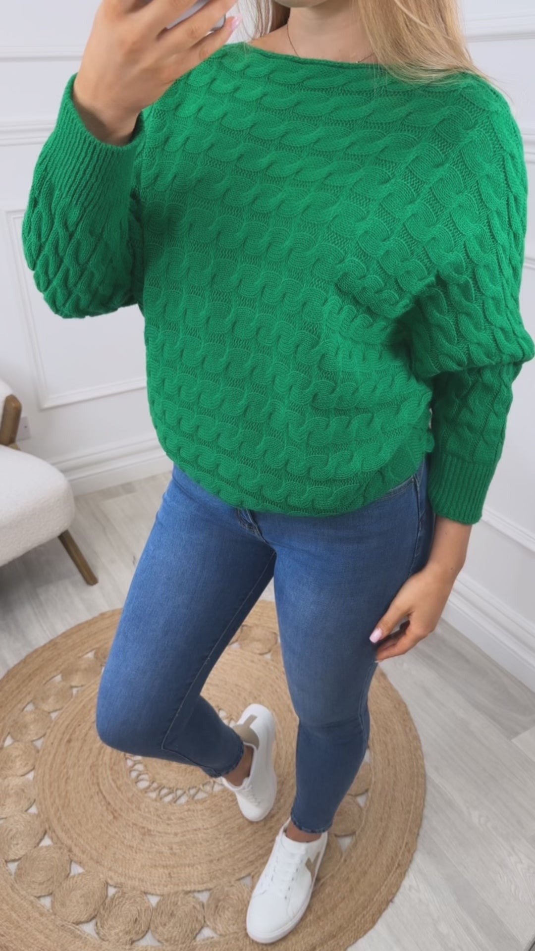 Marissa Green Cable Knit Jumper