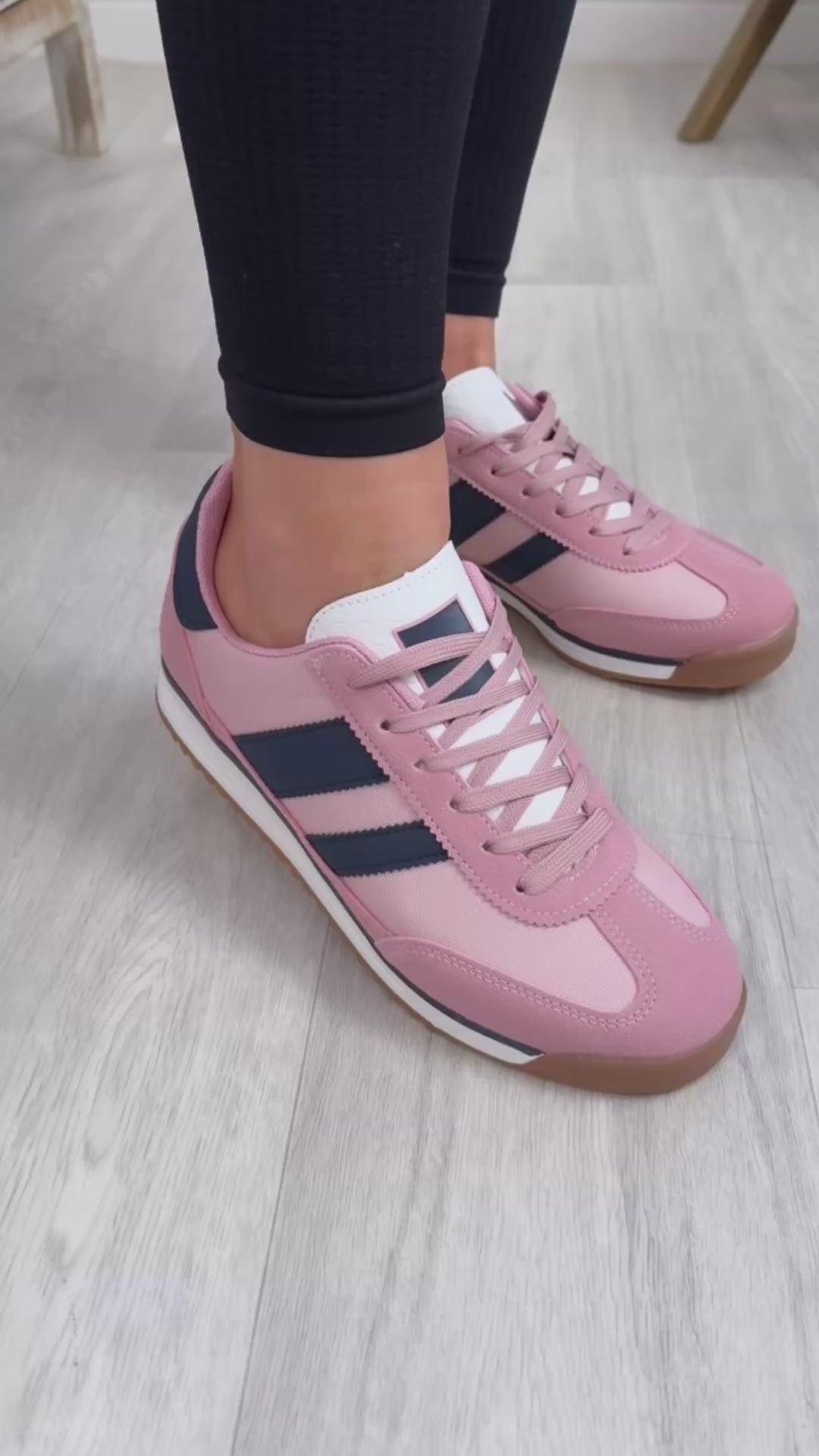 Britney Pink Side Stripe Trainers