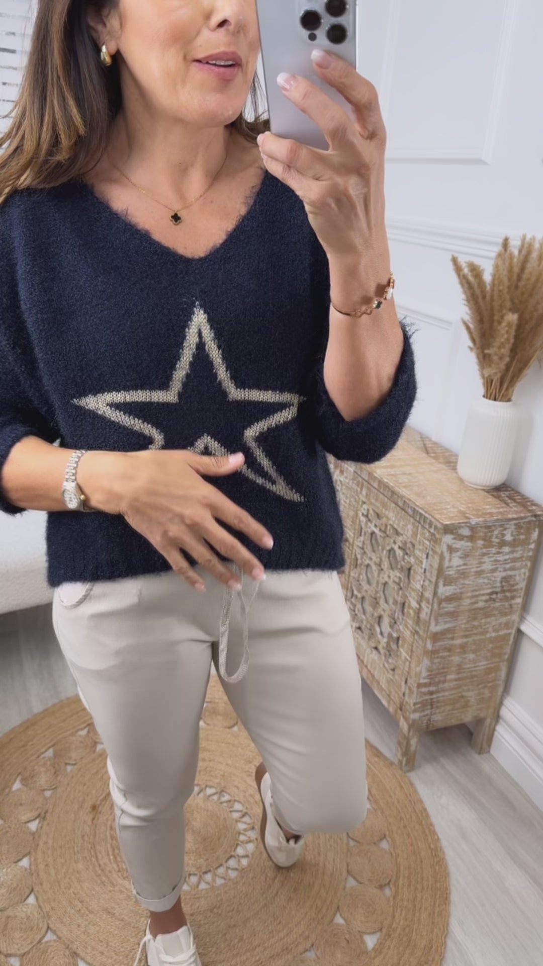 Regina Navy Star Sweater