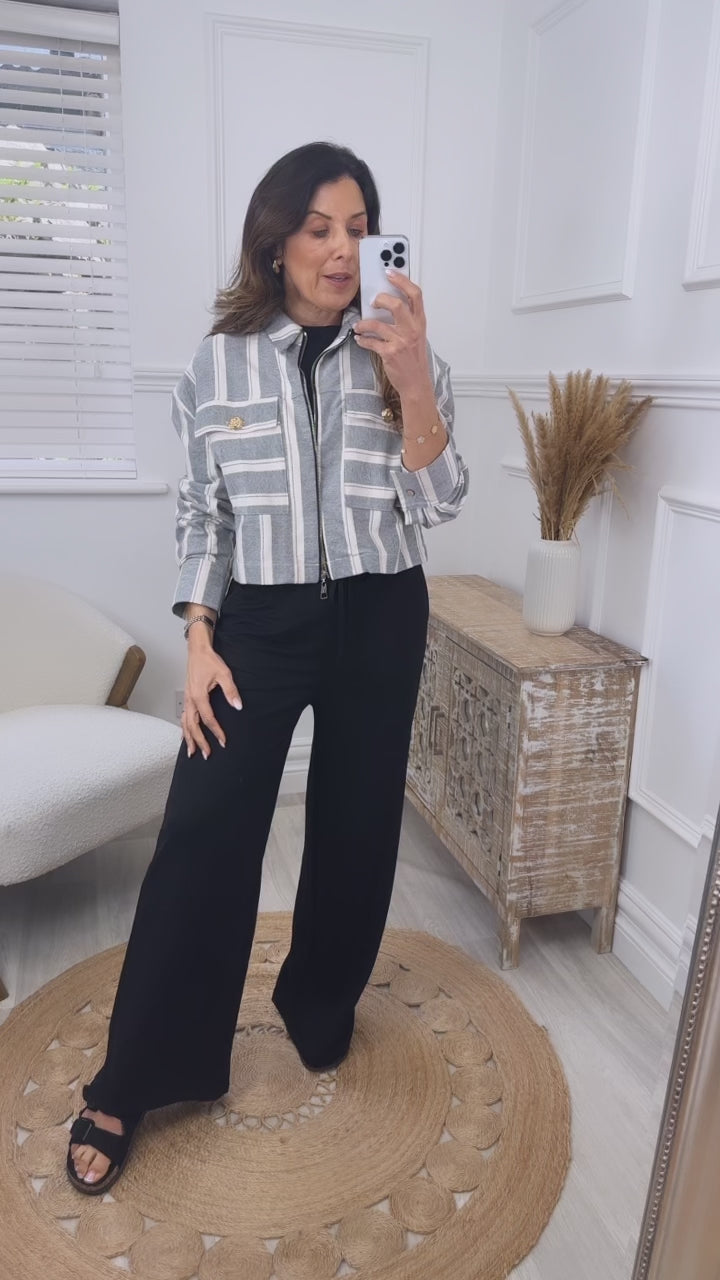 Daniella Grey Stripe Jacket
