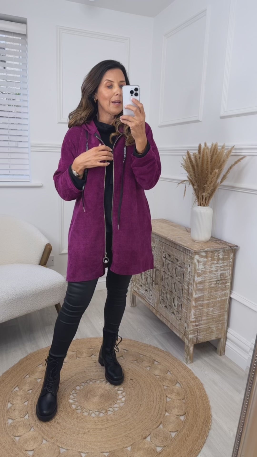 Cailin Purple Hooded Cardigan