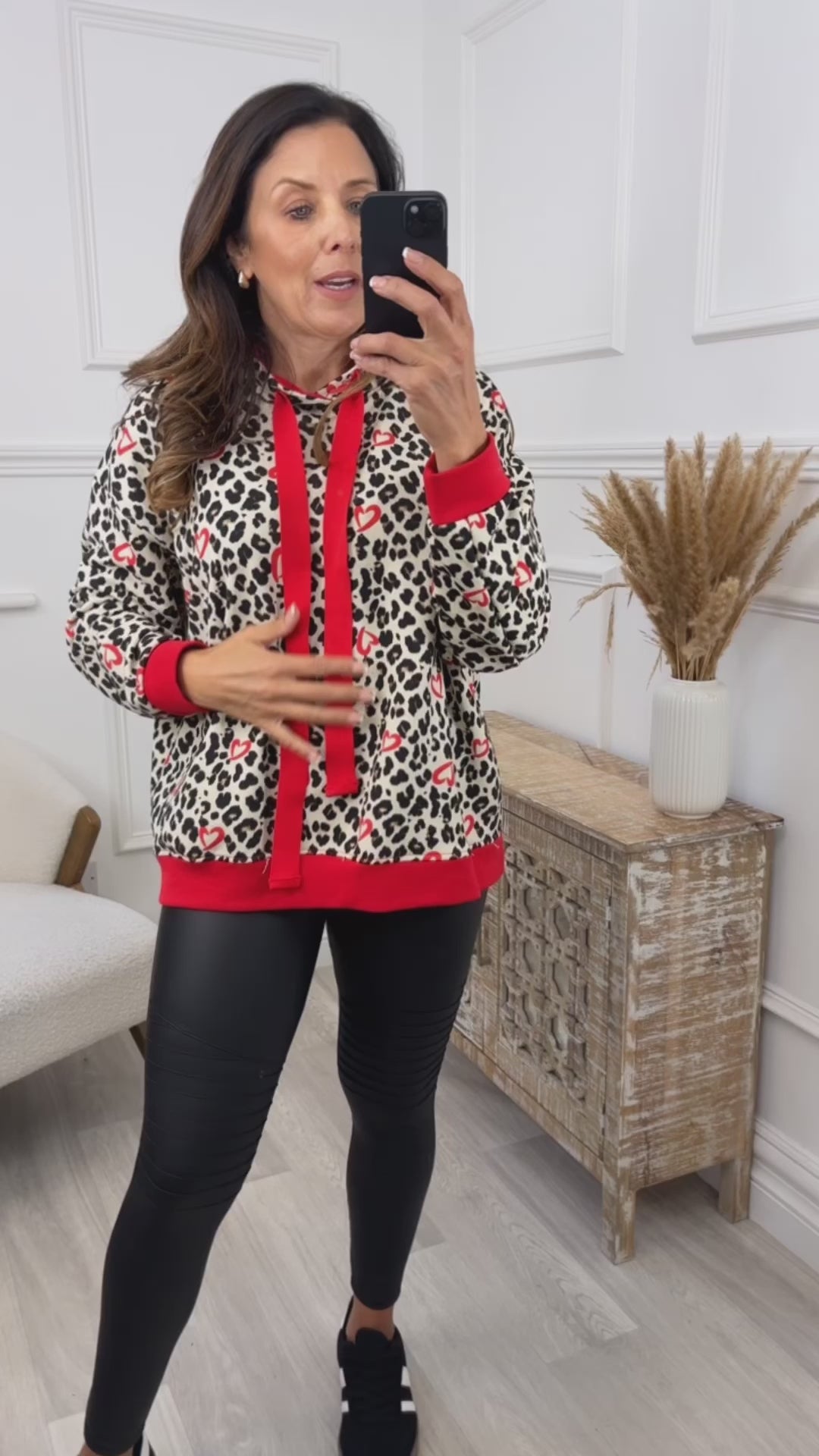 Augusta Red Leopard Hoodie