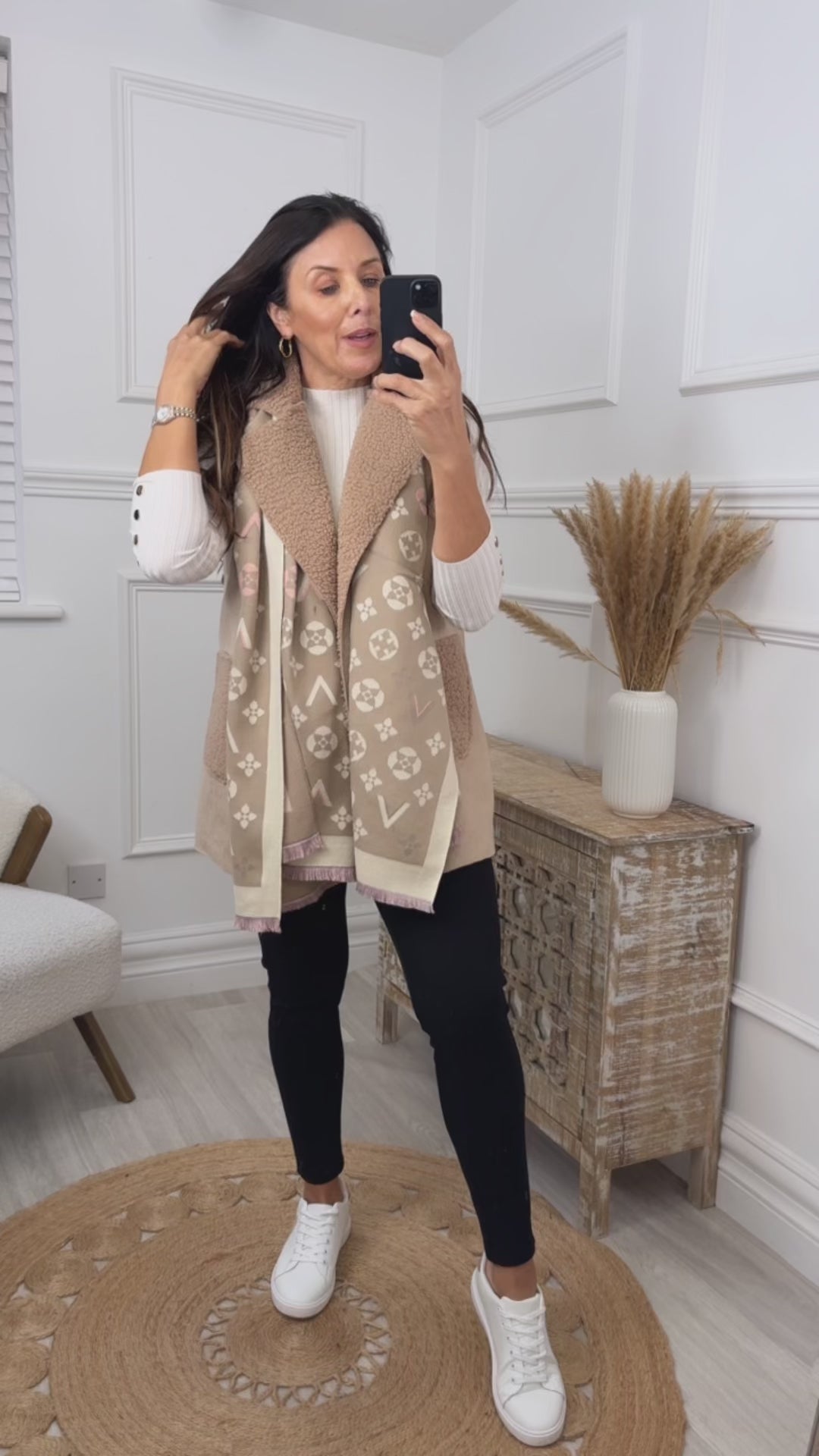 Lynne Camel Open Front Waistcoat