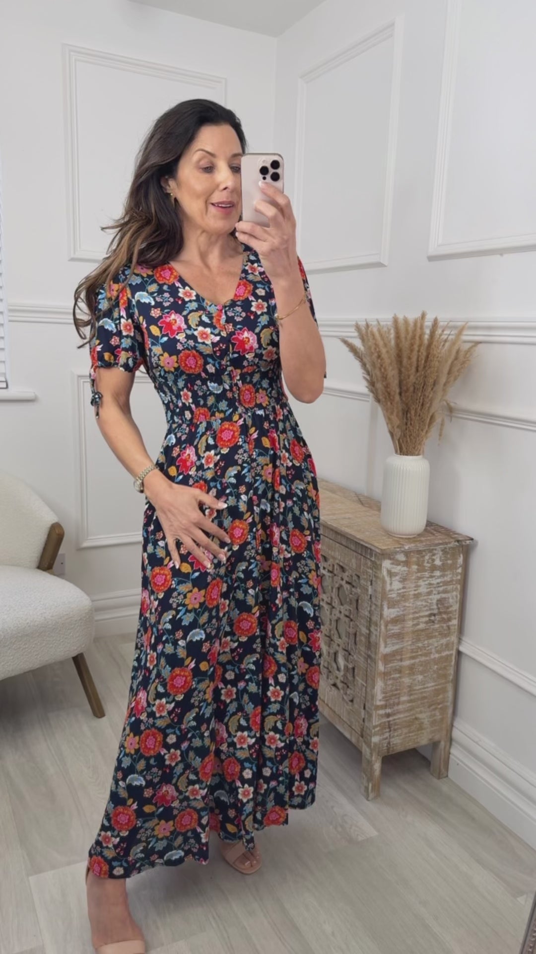 Lucienne Navy Floral Maxi Dress