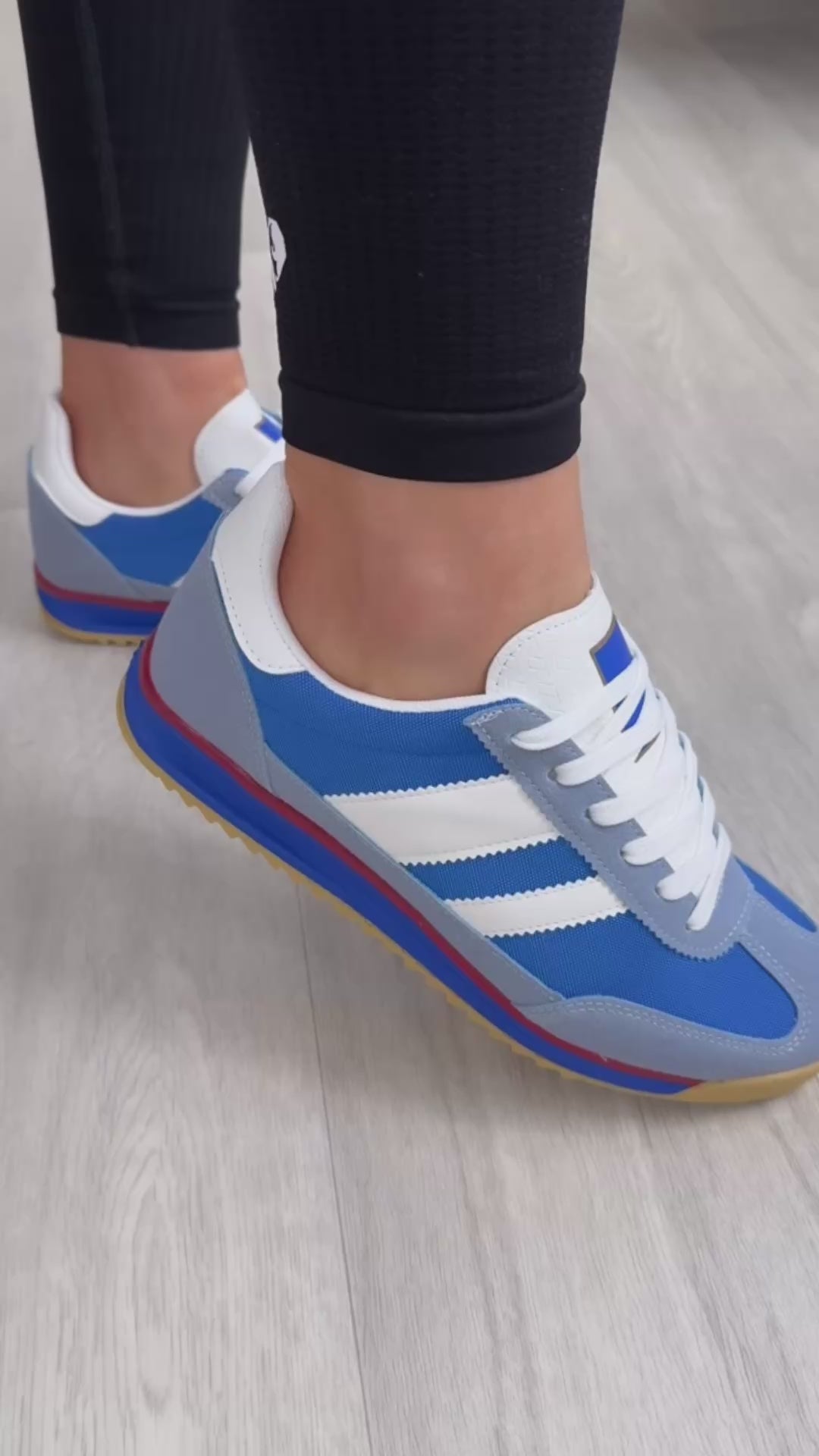 Britney Blue Side Stripe Trainers