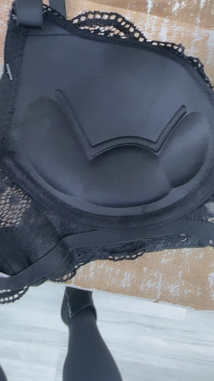 Celine Black Lace Push Up Bra