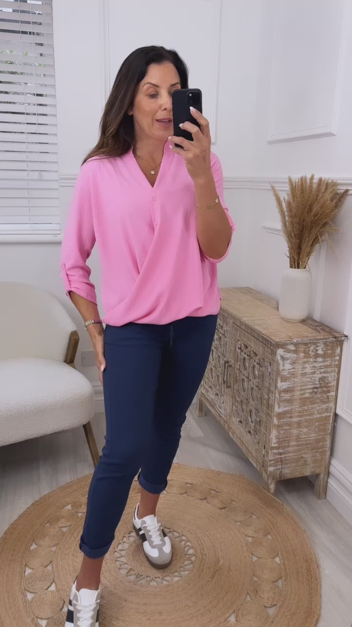 Darcy Pink Wrap Blouse